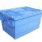 Stackable Logistic Plastic Crate Tote Box with Lid