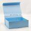 28*21cm custom baby blue color stock ready rigid gift packing box with magnetic lid