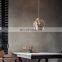 Creative Modern Clear Glass Pendant Light Globe Round Ball Ceiling Hanging Lamp With Metal Silver Flower Chandelier