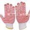 PVC Dotted Cotton Knitted gloves safety glove anti slip working PVC dotted canvas cotton hand gloves