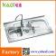 foshan factory 1.2m double bowl kitchen sink with drainborad HD12060
