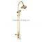 Gold color bath and shower faucet, rainfall shower column set