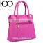 2016 high quality pink PU leather lady handbag