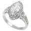 Sterling Silver Marquise-cut White Diamond Bridal-style Wedding Ring