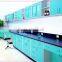 Customized lab side bench with wall cupboard