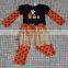 wholesale factory price girl cute halloween pumpkin boutique outfits