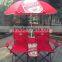 Double seat camping chair with umbrella
