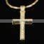 Fashion crystal cross 18k pendant necklace