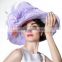 Flower Trimming Elegant Purple Fancy Derby Racing Hats For Ladies Wholesale