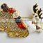 Reindeer Bring Full Of Christmas Gift On Sleigh Brooch