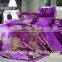 Queen size luxury dark color serie rayon silk bedding set