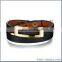 2016 hot sell genuine leather long bracelet with metal clasp jewelry bangle