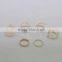 6 Pcs 2016 Wholesales Jewelry For Women Girls Fashion Rings Gold Plated Wedding Ring Set