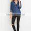 2015 China wholesale new designs chambray pocket denim shirts for women                        
                                                Quality Choice