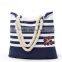 2014 foldable white and blue wholesale flower canvas beach bag