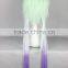 Green and purple mixed color Fashion Gradient color long silk wave wig with bangs N479