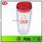Customize 16 ounc Double walled plastic coffee tumbler promo with straw