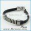 wholesale brown braided blank mens Leather bracelet