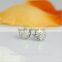 Round Leaf Shaped Zircon Gold Plating Lady Elegant Stud Earring Circle Silver