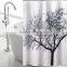 Grey color Polyester print fabric bathroom shower curtain panel