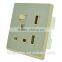 British Standard 3pin 13A Switch With Double Usb Electrical Socket