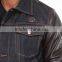 Top Quality Men Denim Jacket With Leather Sleeves (LOTJ320)