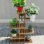 Wooden tall flower display pot stand for garden