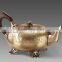 Pure Handmade Bronze Art Hanging Brass Tea Pot, Decorative Brass Casting Square Teapot WIth Lid