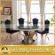 marble round rotating dining table set