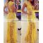 Women Yellow Open Back Plus Size Lace Evening Formal Party Cocktail Dress