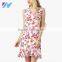 Summer Latest Fashion V Neck Floral Printed Mini Shift Dress Pattern 2016