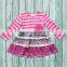wholesale cute children boutique dress for fall little gril blue ruffle dress