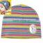 autumn & spring cartoon style colorful stripes printed skull cap baby hat