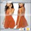 OEM trendy Tiered Halter Round Neck Beach Dress high neck pattern design new design 2016