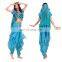 BestDance Belly Dance Costume Set Bell pepper Top&Gold Wavy Pants&Hip Scarf&veil