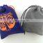 Custom logo print reusable drawstring velvet gift pouch/ wholesale velvet jewelry packing bag