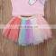 Baby Girls Clothing Set 2pcs High Quality Casual Unicorn Clothes