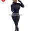 high quality solid color ribbed long sleeve jumpsuit