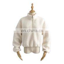 2020 Women's Hot Style Lamb Hair Thickened Coat Zipper Stand Neck Pullover Sweatshirt