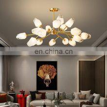 Nordic All-Copper LED Pendant Light Modern Dining Room Living Room Crystal Chandelier Luxury Magic Bean Molecular Ceiling Lamp thumbnail-3