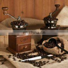 Classic Manual Coffee Bean Grinder Mill Old Fashioned Wooden Design Spices Nuts thumbnail-5