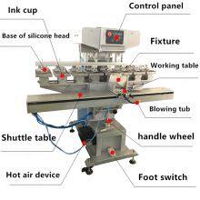 High Accuracy 8 Station Semi-Automatic New Type Tampography Pad Printer 8 Color Auto Rotation Fixture Special for Irons Printing thumbnail-5