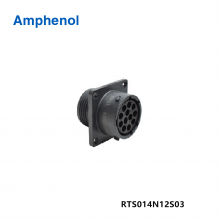 RTS014N12S03 Receptacle, Square Flange, 12 Positions, Size 14, Socket Contact, Silicone Rubber Seal