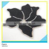 Iron on Decals Hotfix Black Horse Hair Mix Rhinestone Oval Patch 12x15cm thumbnail-3