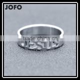 2016 Stainless Steel Custom Cut-out Some Alphabets Link Band Ring