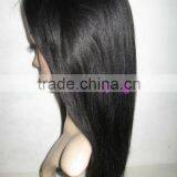 Fashionable Real Human Remy Hair Yaki Half Lace Wigs thumbnail-1