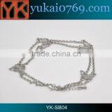 Yukai stainless steel polish double curb chain women hand bracelet/metal chain link bracelet
