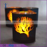 The tree shape picture decoration black candle jar