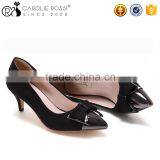 Office Lady Black Fabric Shoes Steel Toe Low Heel Pumps Shoes for 2016 thumbnail-2