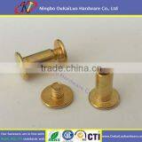 High Quality Yellow Zinc Plate Brass thin head hollow rivet